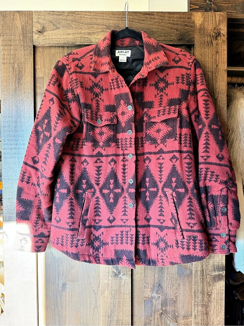 Ariat Women's Prescott Fleece Jacket Red & Black Large